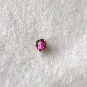 Anatometal ruby cabochon threaded end
